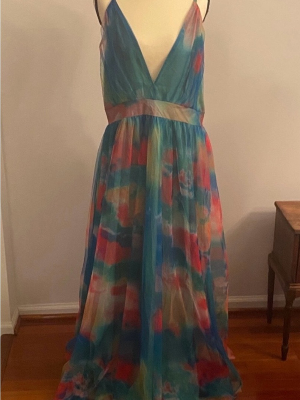 Chartou Watercolor Rainbow Maxi dress | XL
